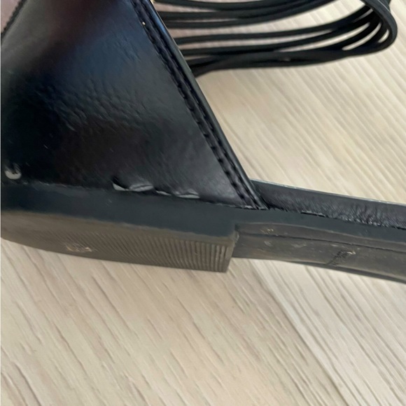 Rampage Black, White, & Tan Woven Flats with Strappy Ankle - Picture 6 of 6